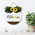 thumbnail image 4 of Welcome Lemon Door Sign Home Decor Round Wood Wreaths Wall Hanging Sign Farmhouse Porch Sign Front Door Decoration for Housewarming Gift All Seasons Holiday,12In, 4 of 5