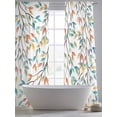 thumbnail image 4 of Colorful Leaf Sheer Curtains 2 Panels Set Spring Watercolor Orange Green Leaf Branch Sheer Window Curtains Light Filtering Rod Pocket Voile Drapes for Bedroom Living Room 52"X96", 4 of 8