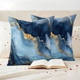 thumbnail image 2 of Outdoor Pillow Covers Navy Blue Marble Texture Ombre Waterproof Pillow Cases 16x16 Set of 2, Modern Minimalist Art Throw Pillow Cover Pillowcase for Patio Balcony Couch Garden, 2 of 9