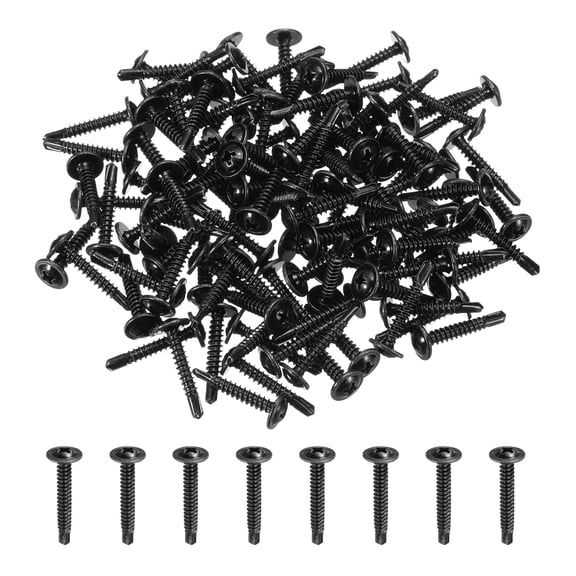 Uxcell 120Pcs ST4.2 x 25mm Pan Head Self Tapping Screws for Metal, White, Silver