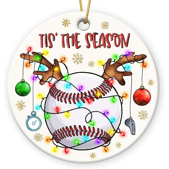 Baseball Christmas Ornaments 2025 -Idea Gifts for Baseball Lovers, Players, Teams, Friends - Tis The Season with Sports Ornaments for Christmas Tree Decorations - Xmas Tree Hanging Decor undefined