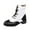White, variant on LOVZFMLL Boots for Women Mid Calf Combat Boots Lace Up Round Toe Adjustable Straps Low Block Heel Motorcycle Fall Winter Style