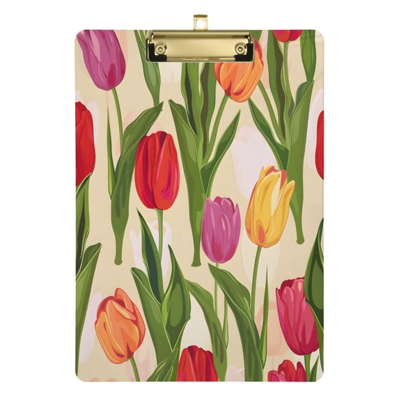 Tulip Floral Acrylic Clipboards A4 Standard Letter Size Clipboard 12.5" X 9" Clip Board for Students Teacher Office