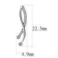 thumbnail image 2 of DA184 - High polished (no plating) Stainless Steel Earrings with AAA Grade CZ in Clear, 2 of 3