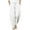 White, variant on COOFANDY Men Casual Cotton Linen Loose Pant Elastic Waist Drawstring Harem Pants