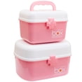 thumbnail image 4 of Milisten Pill Storage Box Organizer First Aid Kit Box with Removable Tray & Handle Family Emergency Kit Storage Organizer - Size S (Pink), 4 of 5