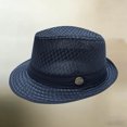 thumbnail image 2 of PRINxy Men's Breathable Mesh Trilby Fedora Sun Hat, Lightweight UV Protective Cap for Summer Beach Outdoor Travel Casual Wear Navy, 2 of 4