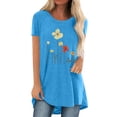 thumbnail image 1 of Pompotops Chemises Mode Décontractée pour Femmes Manches Courtes Tee-Shirt Ample Tunique Blouse, 1 of 4