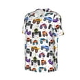 thumbnail image 6 of Fotbe Cartoon Monster Trucks1 Baseball Jersey Shirt for Men and Women, Casual Short Sleeves Button Down T-Shirt-Small, 6 of 9