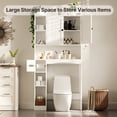 thumbnail image 3 of Aiho 66" H Over the Toilet Storage Cabinet with 2 Doors & Adjustable Shlef, Bathroom Organizer Above Toilet, Space Saver for Bathroom, Laundry, White, 3 of 10