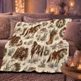 thumbnail image 6 of Western Ranch Christmas Horse Cowboy Boots decorative motif Holiday, Festive Holiday Scene, Warm Flannel Blanket for Ranch House and Living Room, Horse Lovers Christmas Gift, Rustic Home Decor, 6 of 9