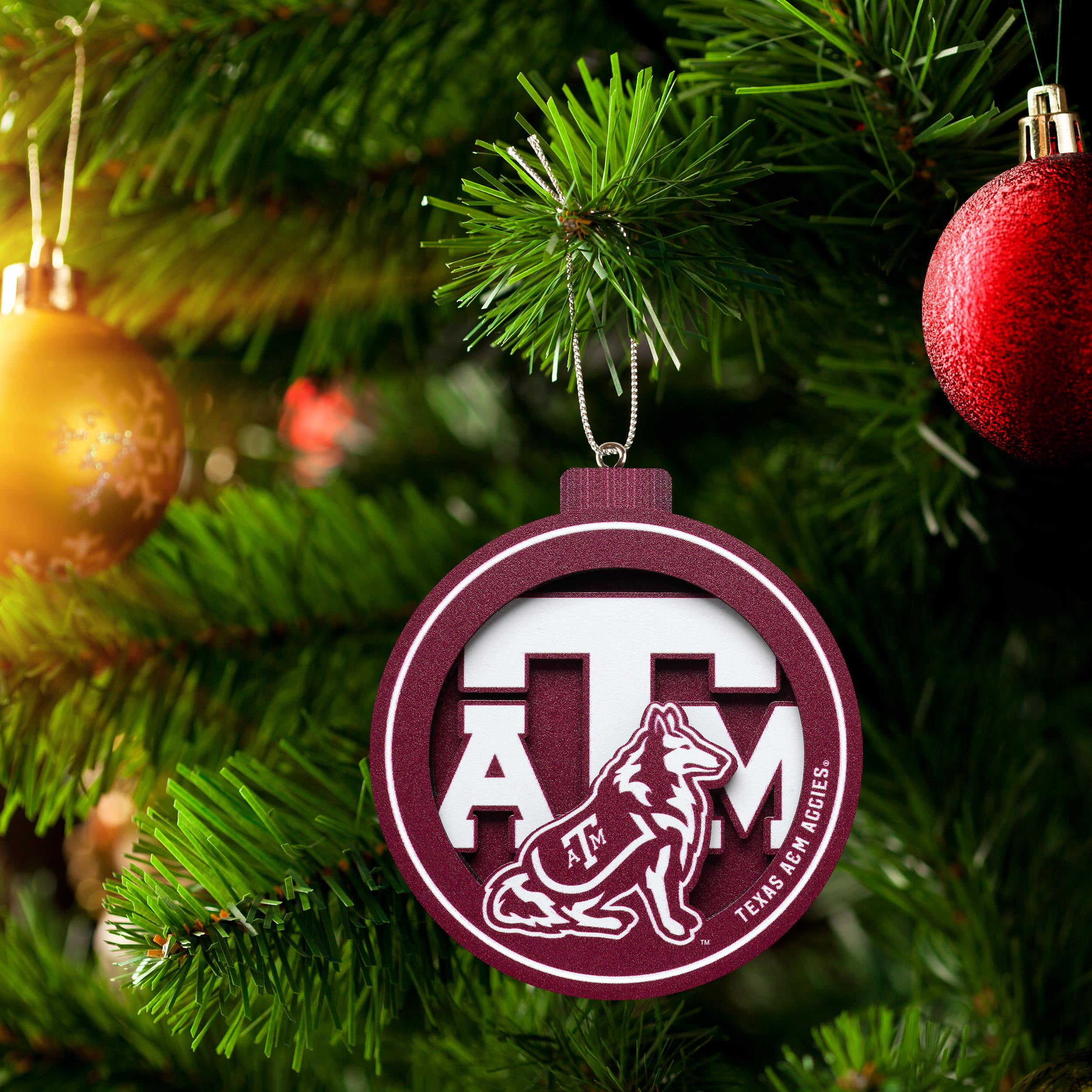 YouTheFan NCAA Texas A&M Aggies 3D Logo Series Ornament