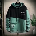 thumbnail image 2 of Mens Hoodies Long Sleeves With Pocket Paneled Contrast Track Sweatshirt Fashion Print Hoodies for Men, 2 of 3