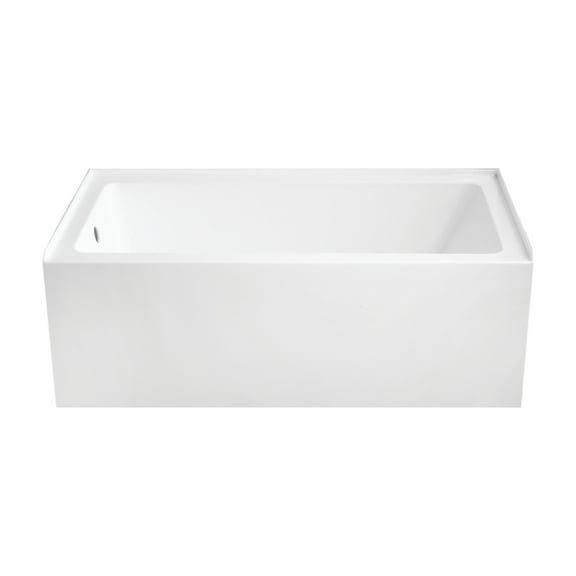 Aqua Eden VTAP6032L22 60-Inch Acrylic Rectangular 3-Wall Alcove Tub, Left Hand Drain Hole in Glossy White