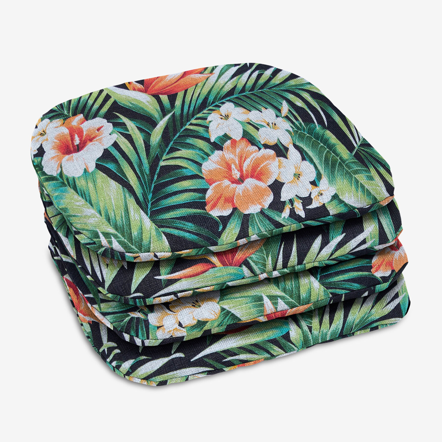 Brylanehome Set Of 4 Stacking Chair Pads, Cypress Midnight