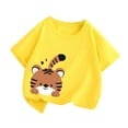 thumbnail image 3 of Ahuyic Summer Toddler Kids' Casual Blouse, Solid Color Loose Short Sleeve Top For Girls And Boys,Summer Middle Large Aged Children's Cute Print T-Shirt Casual Top Short Sleeve Round Neck Top, 3 of 4