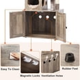 thumbnail image 6 of Cat Tree with Litter Box Enclosure, 2-in-1 Cat Tower for Indoor Cats, Large Cat Furniture, Wood Cat Condo with Basket, Scratching Posts, Pompoms, Grey, 6 of 9