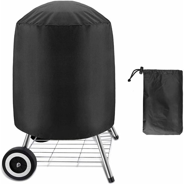 Vattentätt grillöverdrag - Rundt vattentätt grillöverdrag tillverkat av 420D Oxford-tyg - Anti-ultraviolett skyddande överdrag för grill (58 × 77cm)