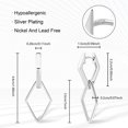 thumbnail image 5 of Lancharmed Silver Plated Hypoallergenic Earrings,Double Rhombic Earring Sister Gifts form Sisters, 5 of 7