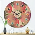 thumbnail image 2 of Designart 'Circular Retro Pattern VIII' Mid-Century Modern Wood Wall Clock, 2 of 5