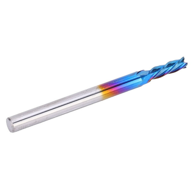 Milling Cutter, Wear Resistant Nano-Blue Coating CNC Cutter Tool, For Milling Machine Grooves Processing Industrial 3.175 X 2.5 X 8