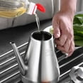 thumbnail image 4 of CSCHome Oil Jug Kitchen Anti-Leakage Oil Jug Stainless Steel Silver Long Spout Jug Dustproof Kitchen Ware 24oz, 4 of 5