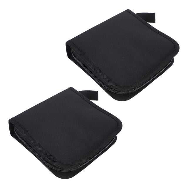 2pcs Oxford Cloth CD Storage Bag CD Organizer Bag Disc Container (40 Capacity)