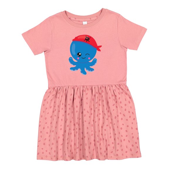 Inktastic Pirate Octopus, Cute Octopus, Little Octopus Girls Toddler Dress