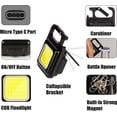 thumbnail image 6 of 2Pack COB Small Flashlights, Rechargeable Keychain Mini Flashlight 4 Light Modes Portable Pocket Light with Folding Bracket Bottle Opener and Magnet Base for Fishing Walking Camping, 6 of 8