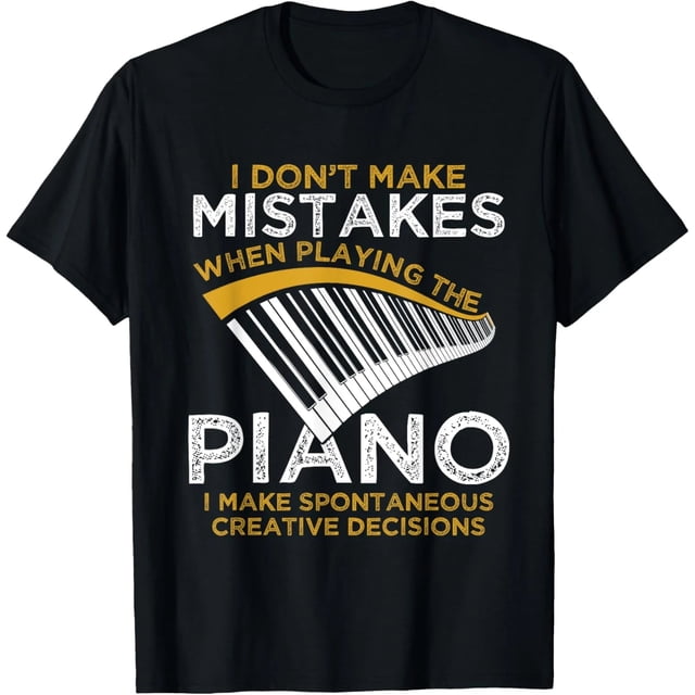 Playera de Música para Mujer - Diseño Divertido de Pianista y Teclado - Negro