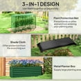 thumbnail image 3 of Outsunny Galvanized Raised Garden Bed, Planter Box with Crop Cage and Shade Cloth, Green, 3 of 9