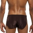 thumbnail image 5 of YWDJ Mens Underwear Mens Solid Short Breathable Ice Silk Underpants Pants Pouch Boxer Underwear Coffee M, 5 of 9