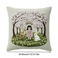 thumbnail image 3 of Bunny Easter Pillow Covers 18x18,Rabbit Greenery Flower Easter Decorations Spring Outdoor Embroidered Farmhouse Pillows Decorative Throw Pillows Cases Indoor Decor Cushion Covers for Home Sofa, 3 of 6
