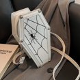 thumbnail image 3 of Jiibva Gothic Pu Leather Bag Coffin Shape Crossbody Bag Halloween Cell Phone Purses Punk Shoulder Bag Handbags for Female, 3 of 7