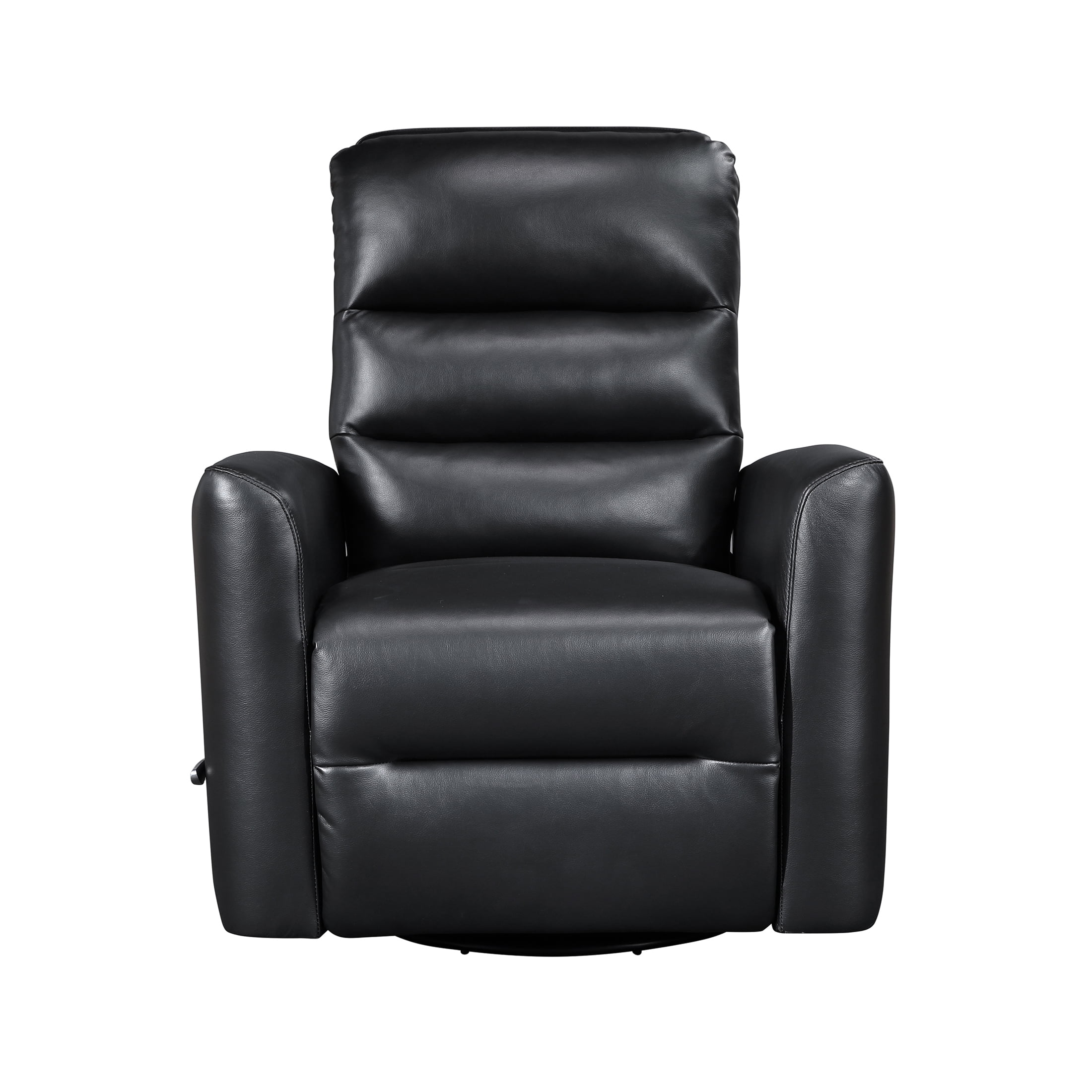 OakvillePark Crestshire Faux Leather Swivel Glider Reclining Chair, Black