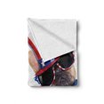 thumbnail image 2 of 4th of July Soft Flannel Fleece Throw Blanket, Pug Dog Wearing Patriotic Accessories and Waving the Flag Celebration Image, Cozy Plush for Indoor and Outdoor Use, 60" x 80", Multicolor, by Ambesonne, 2 of 6