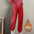 thumbnail image 1 of Pantalones gruesos de forro polar para mujer, pantalón Harlan informal, Pantalones rectos versátiles, pantalones de chándal cálidos hasta el tobillo, moda, nuevo, 1 of 4