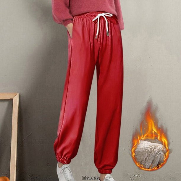 Pantalones gruesos de forro polar para mujer, pantalón Harlan informal, Pantalones rectos versátiles, pantalones de chándal cálidos hasta el tobillo, moda, nuevo