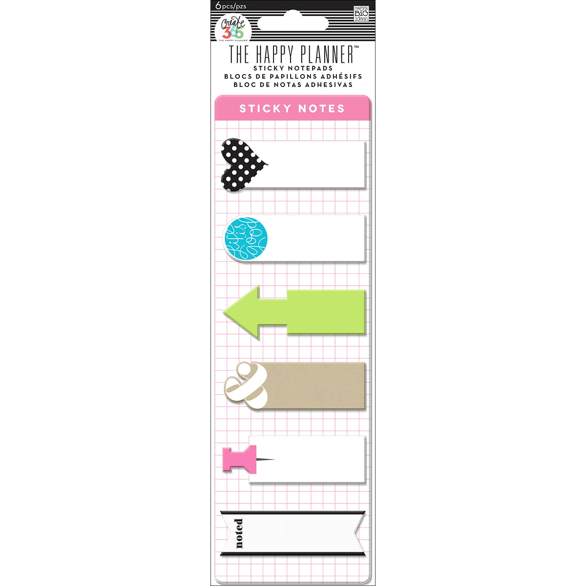 Me & My Big Ideas Happy Planner Sticky Notes 120/Pkg-Healthy 6 Designs/20 Each 