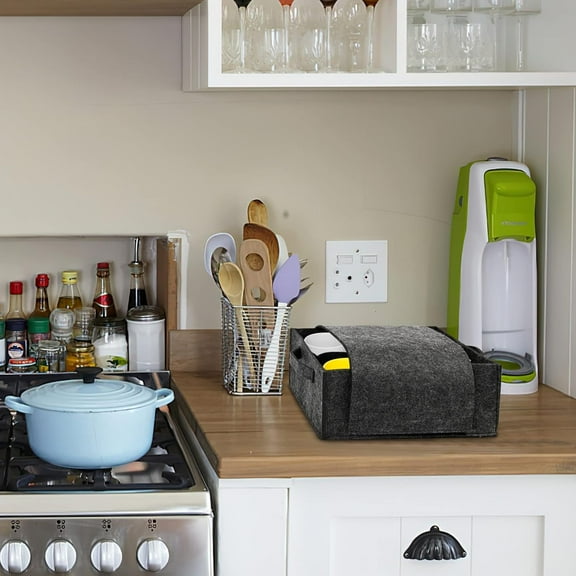 Dining Tray Rack for Camping and RV, Foldable Cutlery Storage Organizer for 8 Trays or 6 Cups, Dark Gray Kitchen Tool for Home and Outdoor Use