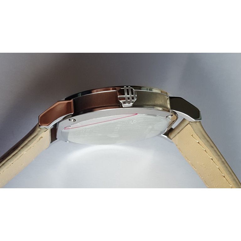 Burberry Men\'s BU9010 Burberry The City Silver Dial Beige Leather Strap Unisex Watch main image 3