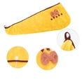 thumbnail image 3 of 1 Pc Women Soft Strawberry Bow Hair Towel for Bathroom Vacation Travel Yellow Coral Velvet, 3 of 3
