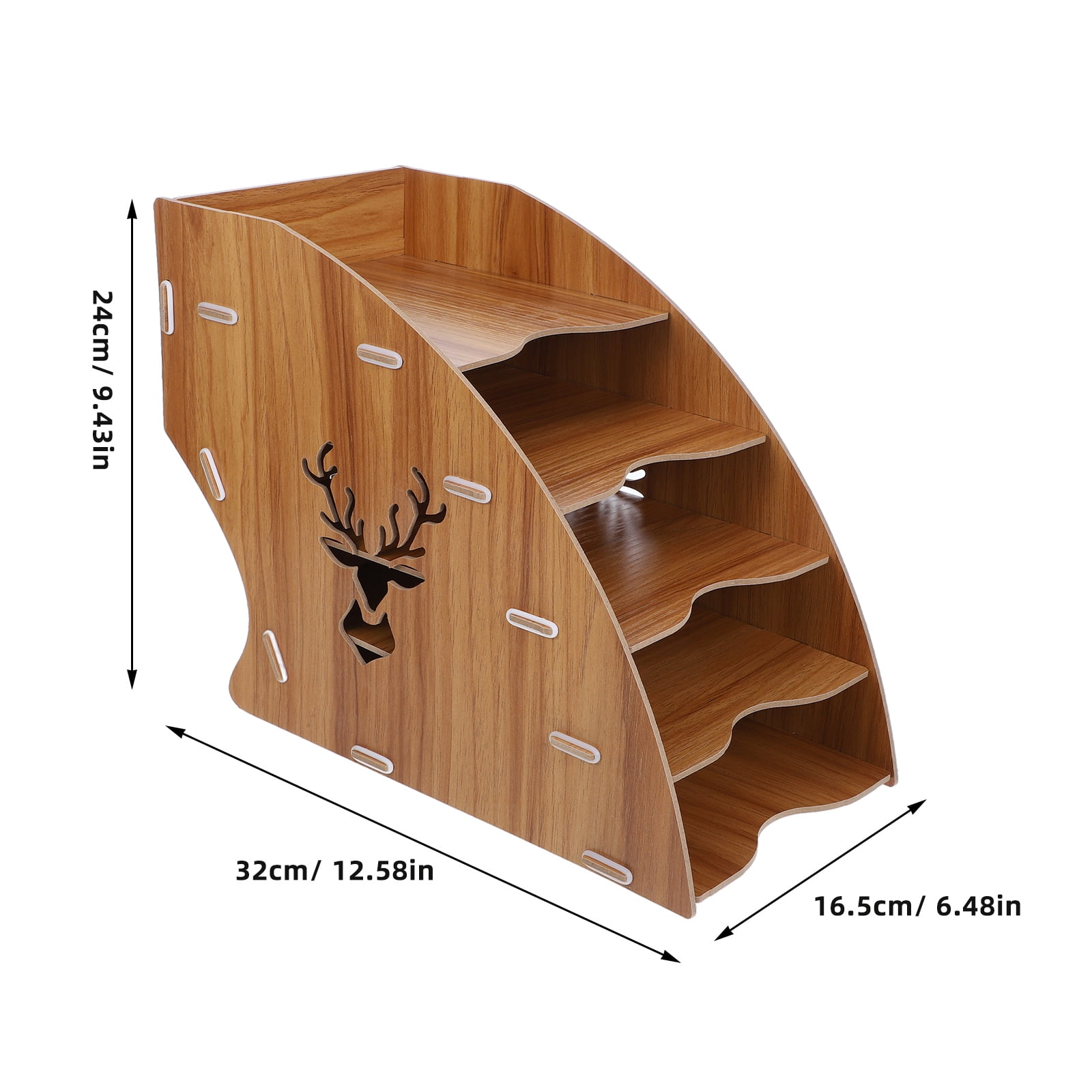 File Storage Box Paper Folders Letter Holder for Desk Organizer Shelf Brown