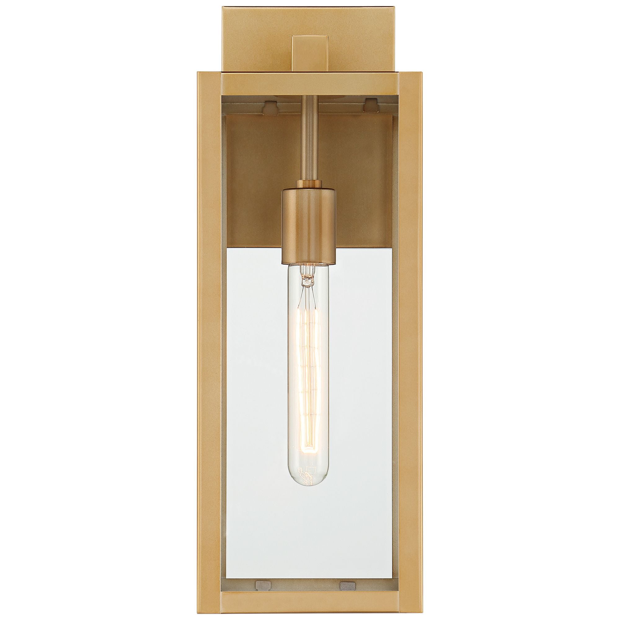 John Timberland Titan 17" High Modern Outdoor Wall Light Fixture Mount Porch House Edison Bulb Soft Gold Finish Clear Glass Shade