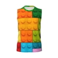 thumbnail image 6 of Lsque Colorful Building Blocks Print Men's Cotton Blend Sleeveless Muscle Shirts (S-3XL)- Moisture Wicking, Odor Protection, UPF 30+,X-Large, 6 of 8