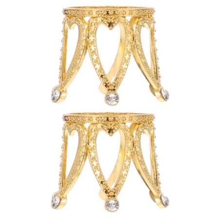 USHOBE Crown Sphere Stand 2Set Golden Crystal Ball Zinc Alloy For Home Decor