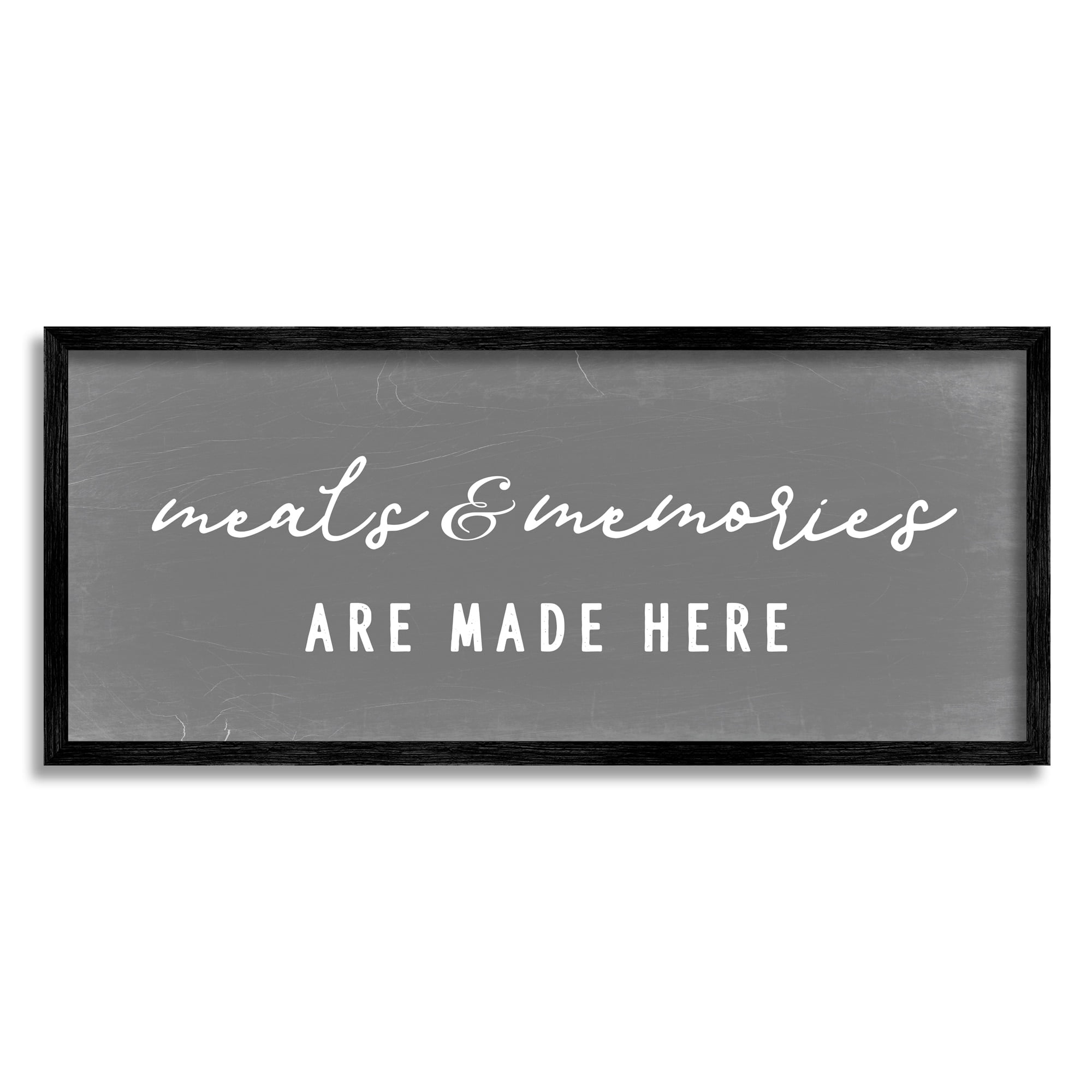 Stupell Industries Meals & Memories Family Kitchen Sign Typography Framed Wall Art, 30 x 13, Design by Daphne Polselli