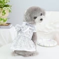 thumbnail image 3 of Tangpan Sequins Bow-Knot Pet Dance Dress Dog Christmas Party Dress (Silver, L), 3 of 7
