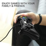 PC Controller, Wired Controller Compatible with Microsoft Xbox 360 & Slim/PC Windows 10/8/7, with Upgraded Joystick, Double Shock | Enhanced (Black)
