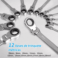thumbnail image 3 of Llave Inglesa Combinada Tipo Matraca Ajustable Goxawee 12 pzs, Plata, 3 of 5